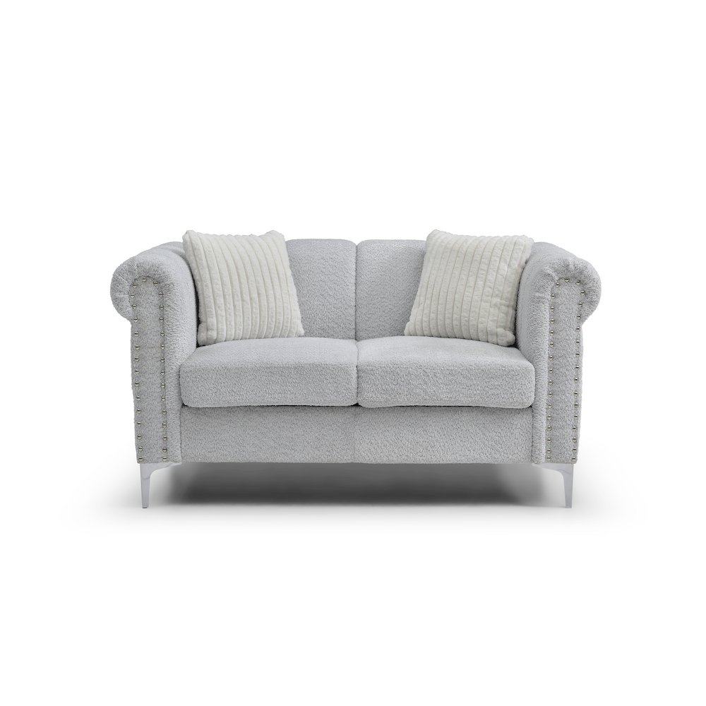 Glory Furniture Sammy Loveseat, Gray Color. Picture 1