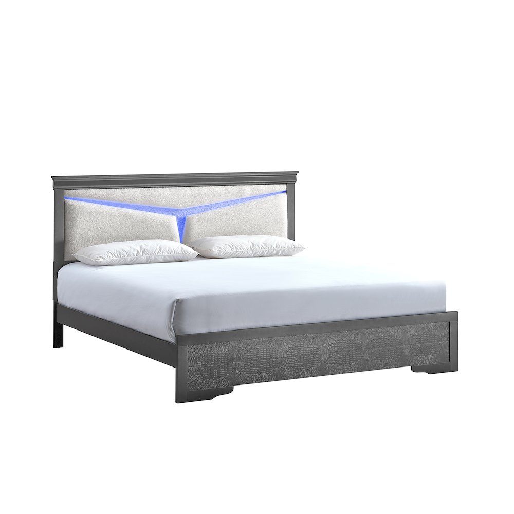Glory Furniture Lorana Queen Bed, Gunmetal Gray Color. Picture 1