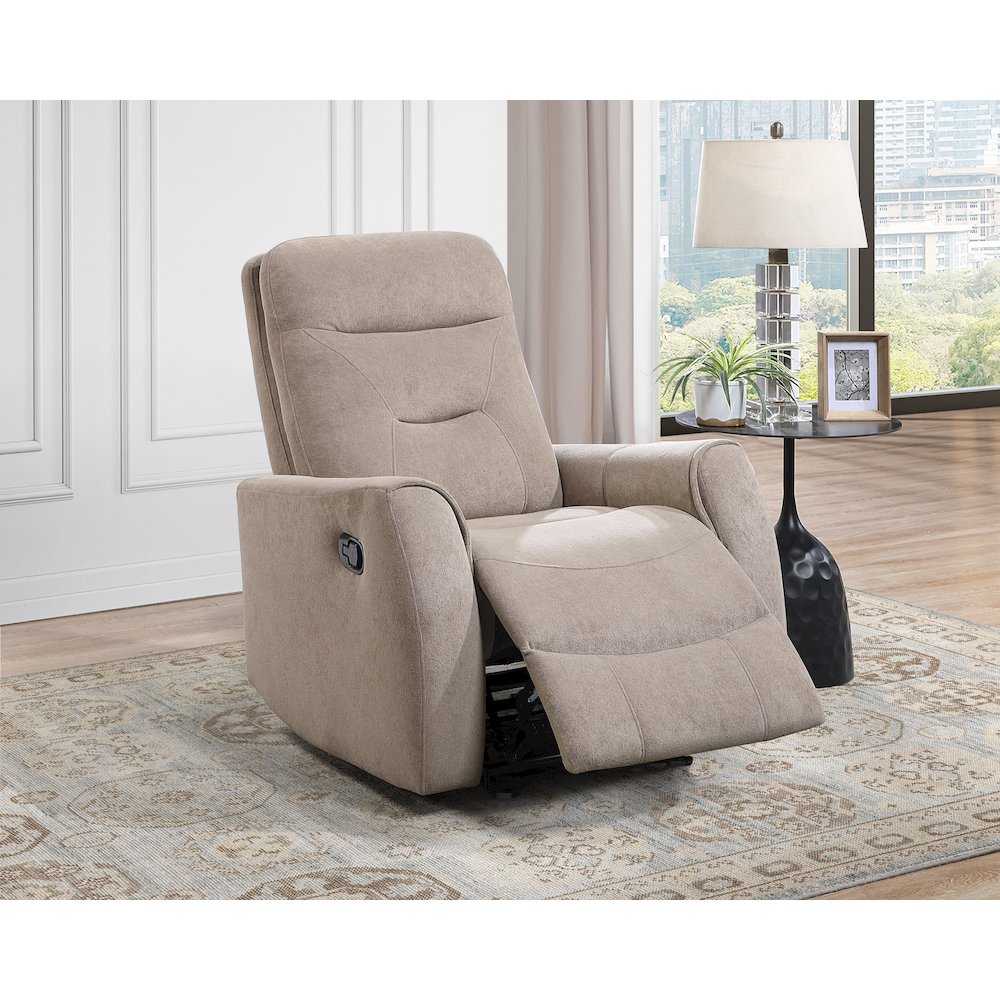 Glory Furniture Paterson Swivel Recliner, Beige. Picture 6