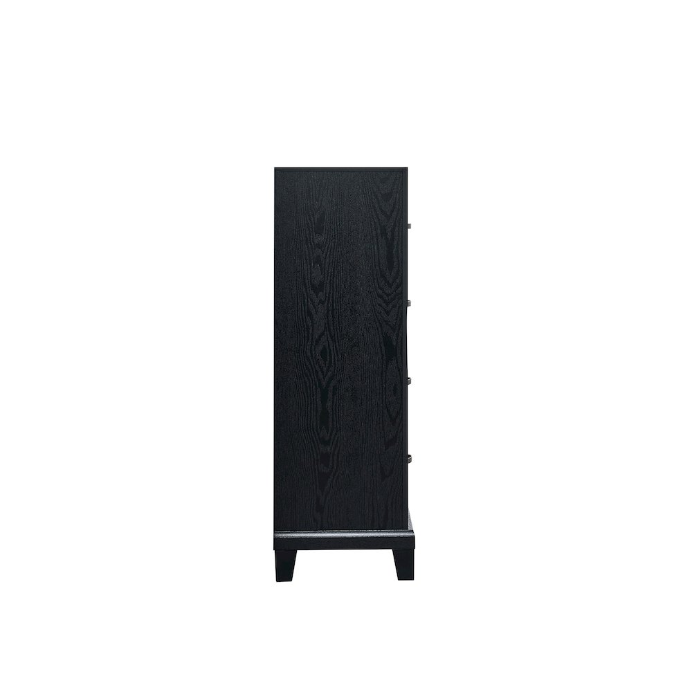 Contemporary Livingston 4 Drawer Chest, Black. Picture 2