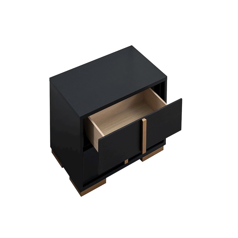 Glory Furniture Steeler Nightstand, Black/Gold. Picture 4