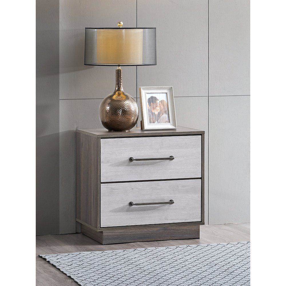 Glory Furniture Aberdeen Nightstand, Gray/Oak. Picture 2