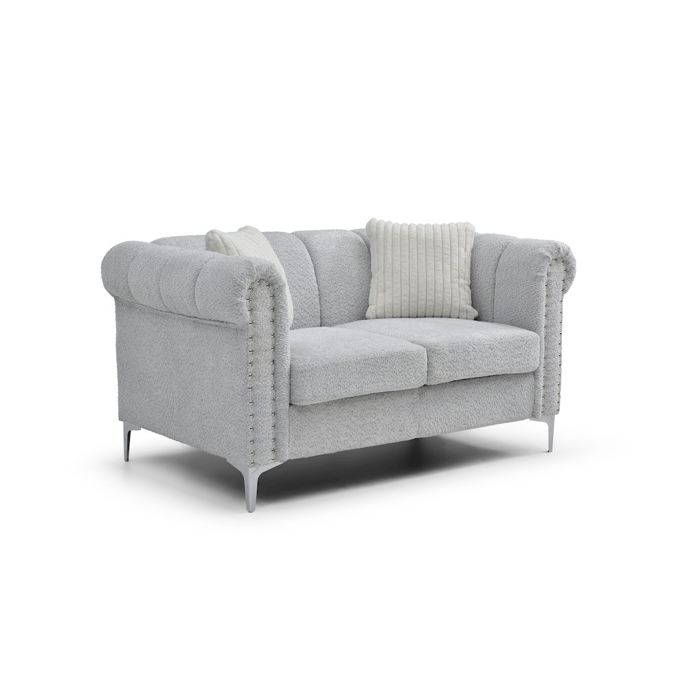 Glory Furniture Sammy Loveseat, Gray Color. Picture 6