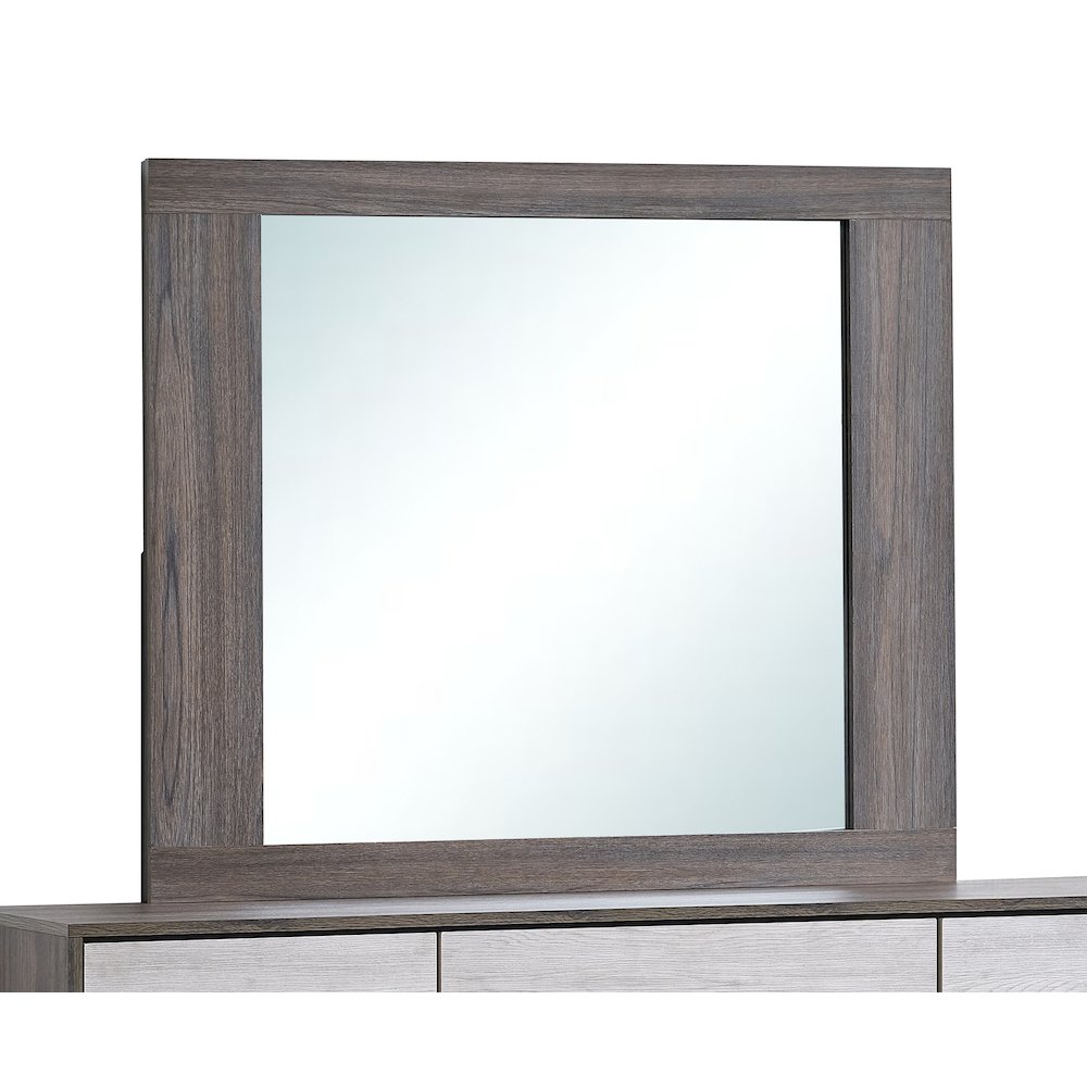Glory Furniture Aberdeen Mirror, Gray/Oak. Picture 1