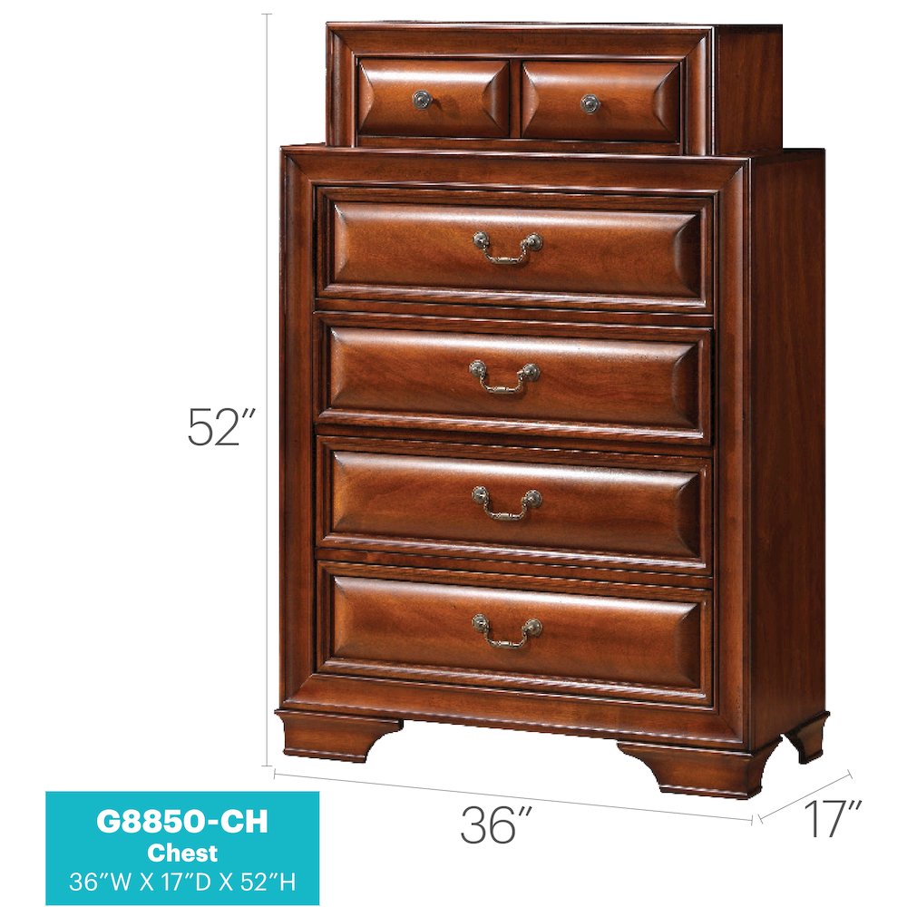 Glory Furniture LaVita Chest in Oak Color. Picture 8