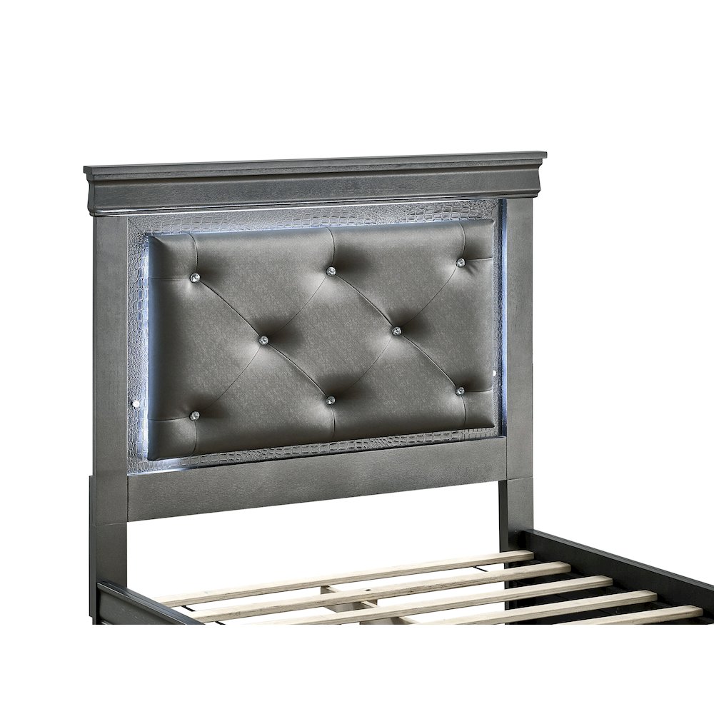 Glory Furniture Lorana Twin Bed, Gunmetal Gray Color. Picture 4