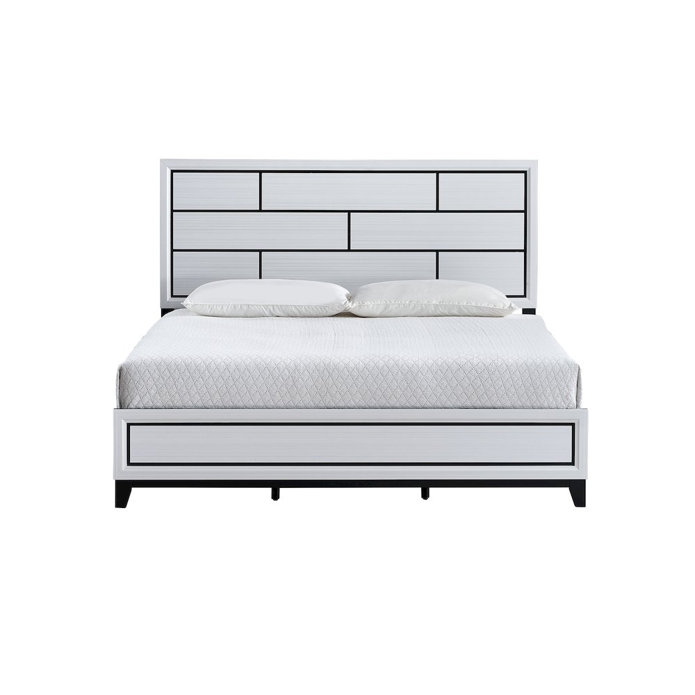 Contemporary Glasgow King Bed ( 2 Boxes) , White. Picture 9