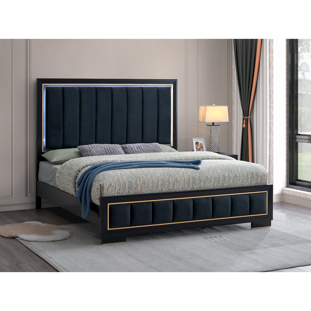 Glory Furniture Kramer Full Bed, Black/Gold. Picture 4