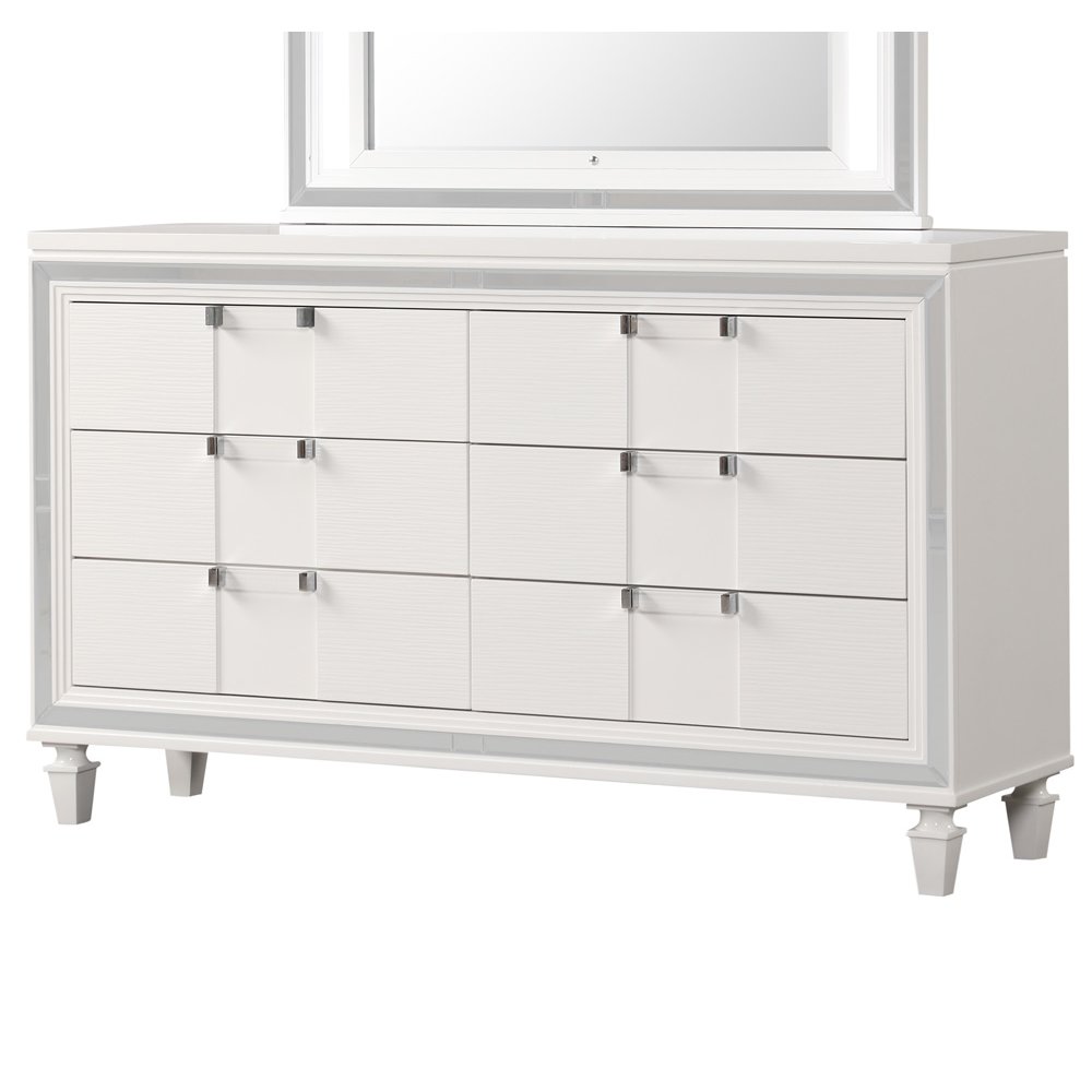 Glory Furniture Genoa Dresser, Sparkling White. Picture 4
