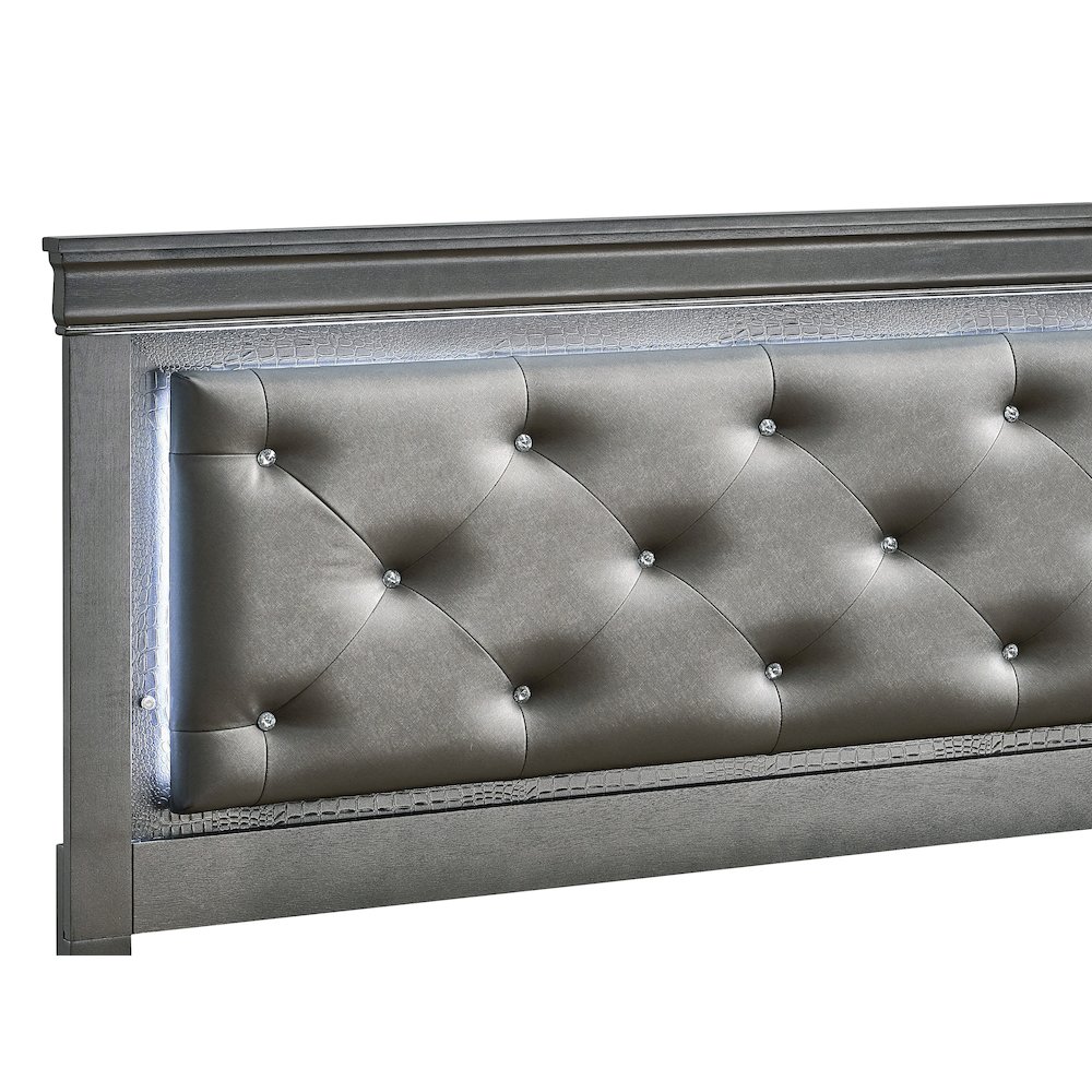 Glory Furniture Lorana Full Bed, Gunmetal Gray Color. Picture 3