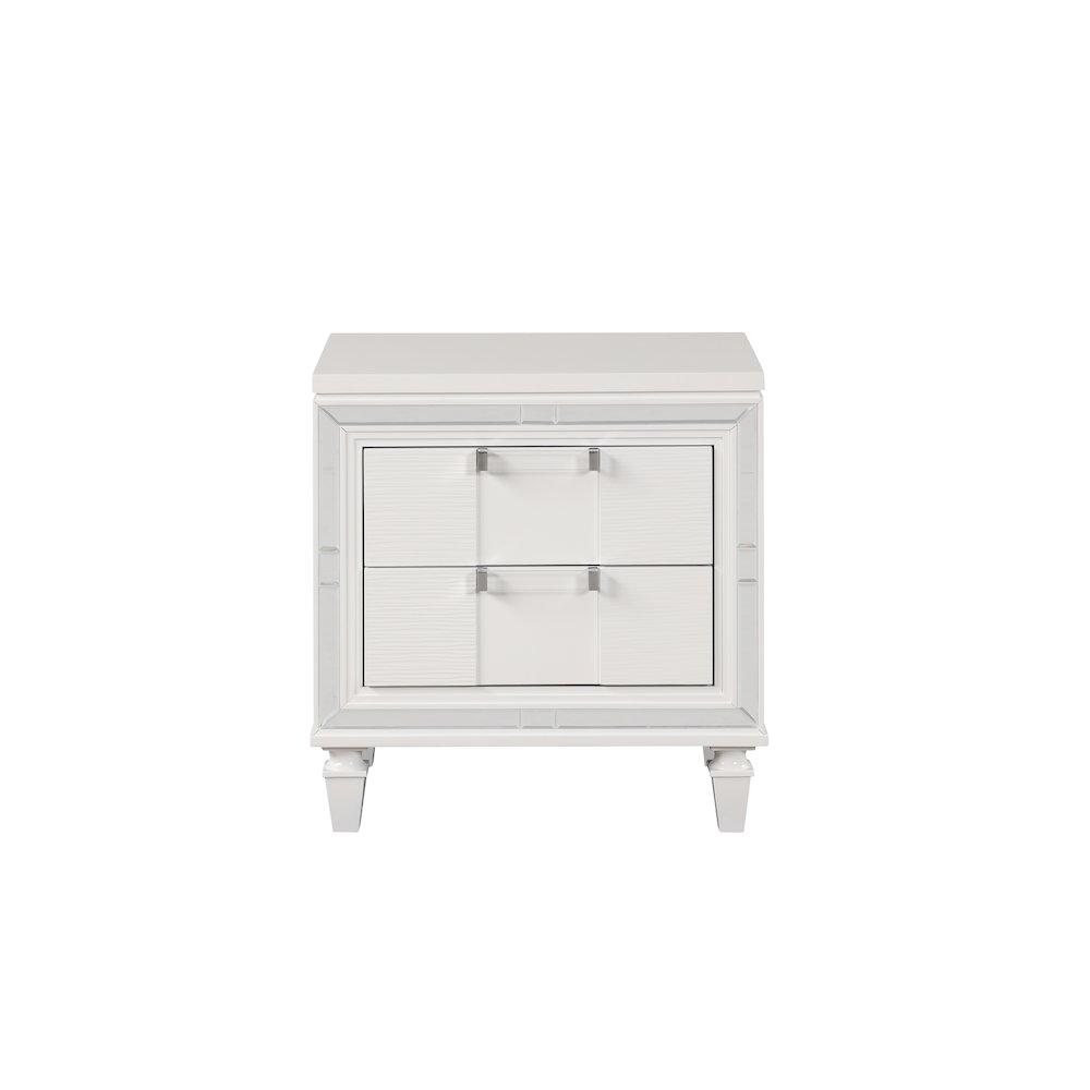 Glory Furniture Genoa Nightstand, Sparkling White. Picture 1