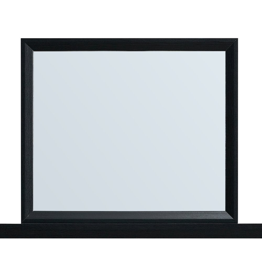 Decorative Wall Mirror, Rustic Framed Accent Mirror Living Room Bedroom, Black. Picture 3