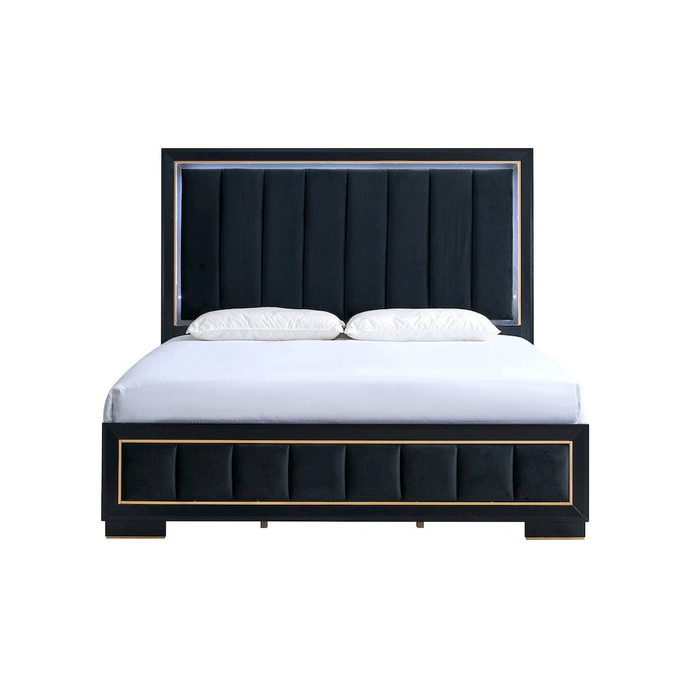 Glory Furniture Kramer Full Bed, Black/Gold. Picture 3