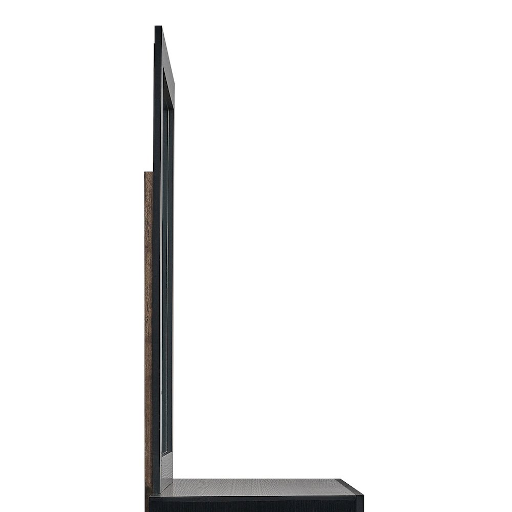 Wall Mirror with Wood Grain Frame, Modern Decorative Mirror for Bedroom. Picture 5