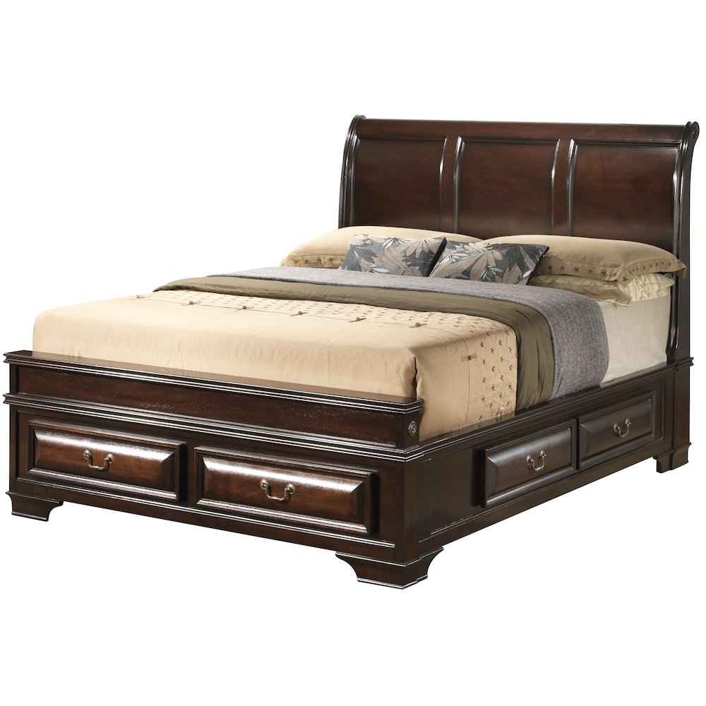 Glory Furniture LaVita King Storage Bed in Cappuccino Color. Picture 1