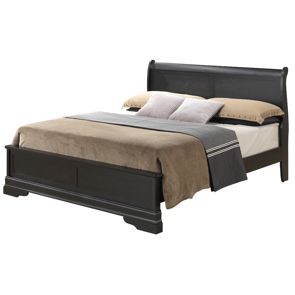 Glory Furniture Louis Phillipe King Bed in Black Color. Picture 1