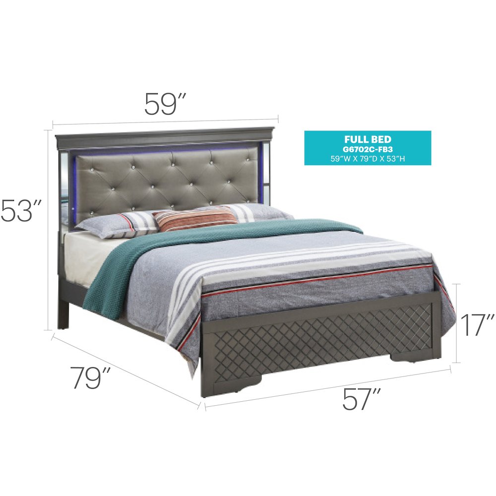 Glory Furniture Verona Full Bed in Metalic Black Color. Picture 15