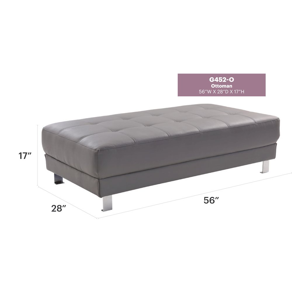 Glory Furniture Riveredge Ottoman in Gray Color. Picture 7