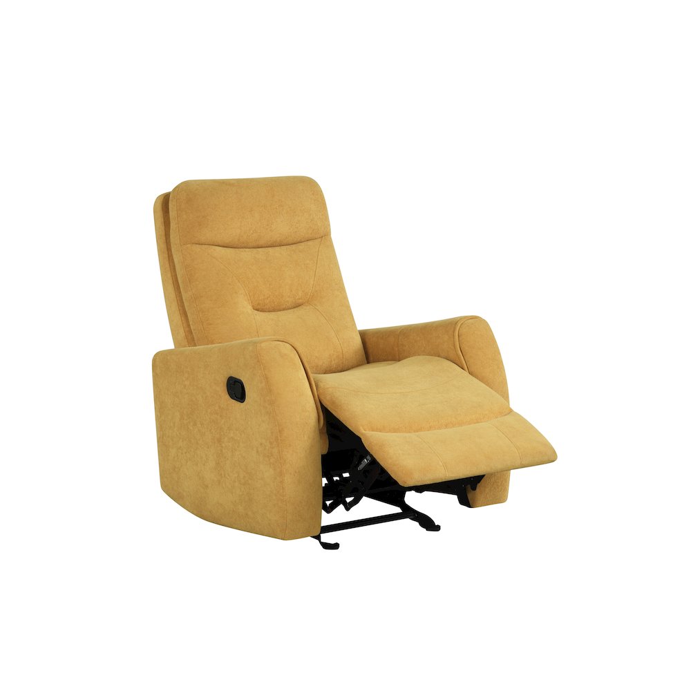 Glory Furniture Paterson Swivel Recliner, Yellow. Picture 6