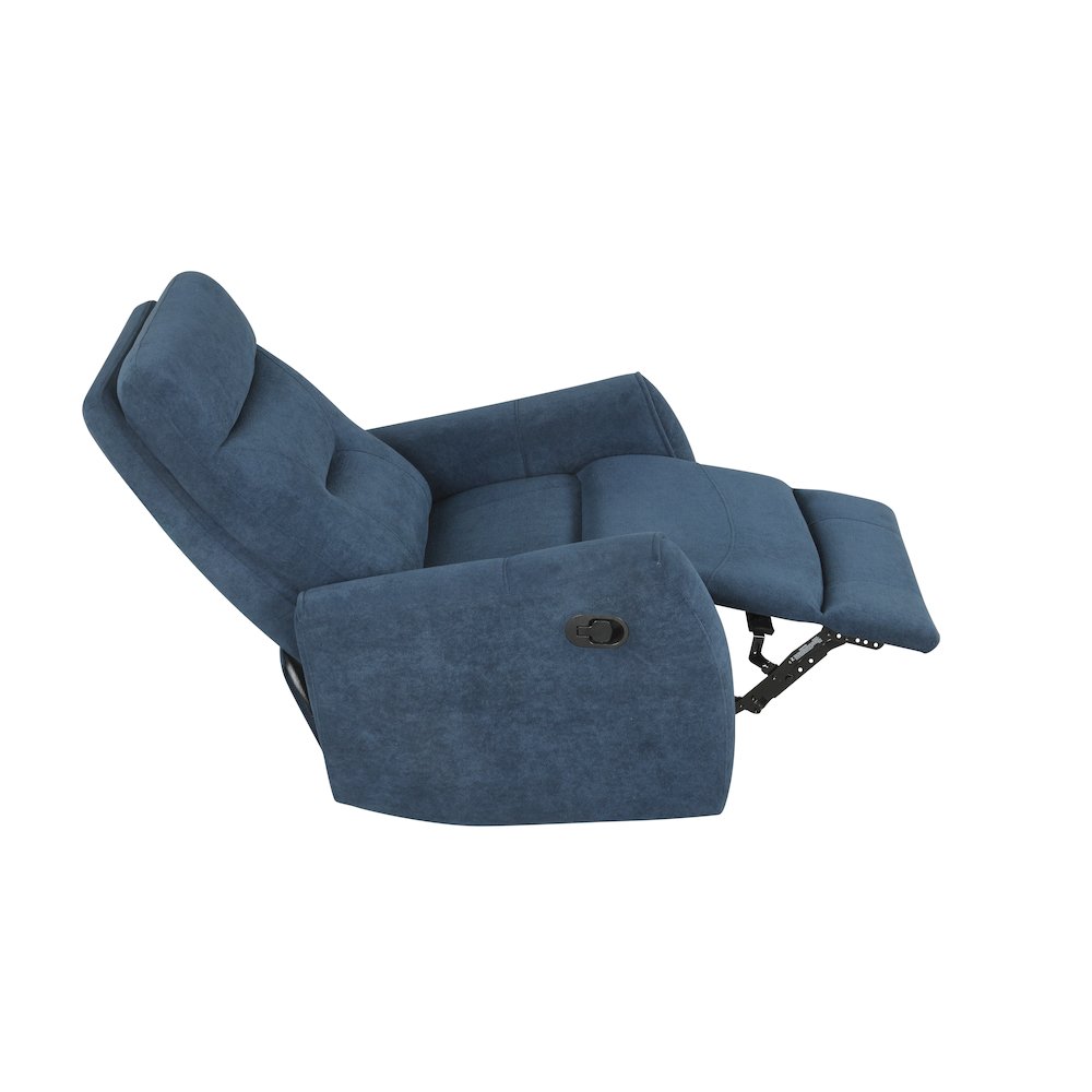 Glory Furniture Paterson Swivel Recliner, Blue. Picture 3