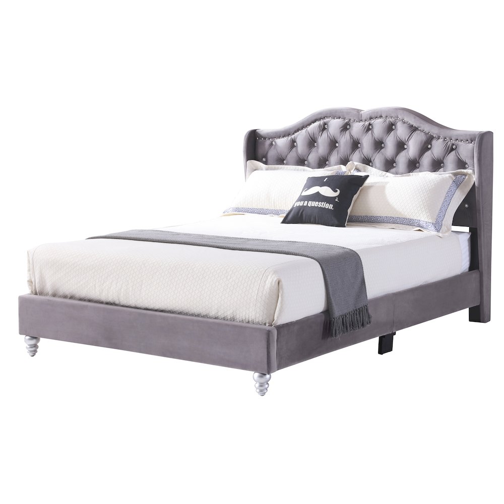 Glory Furniture Joy Full Bed in Gray Color. Picture 5