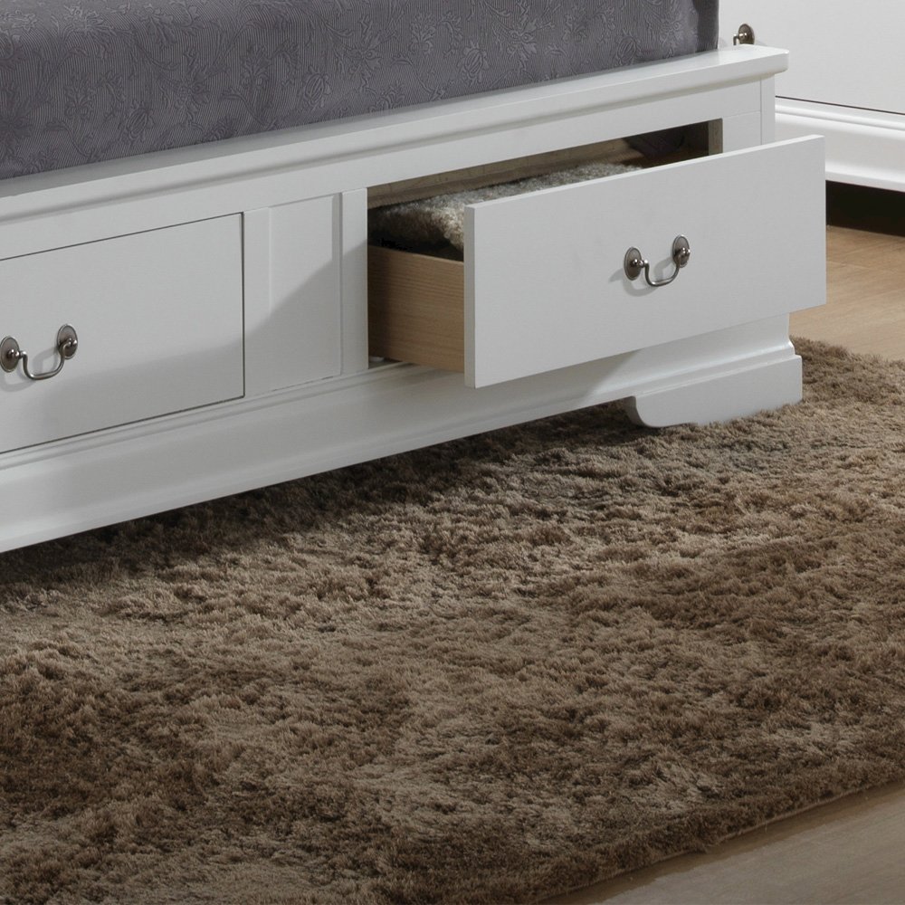 Glory Furniture Louis Phillipe King Storage Bed in White Color. Picture 5