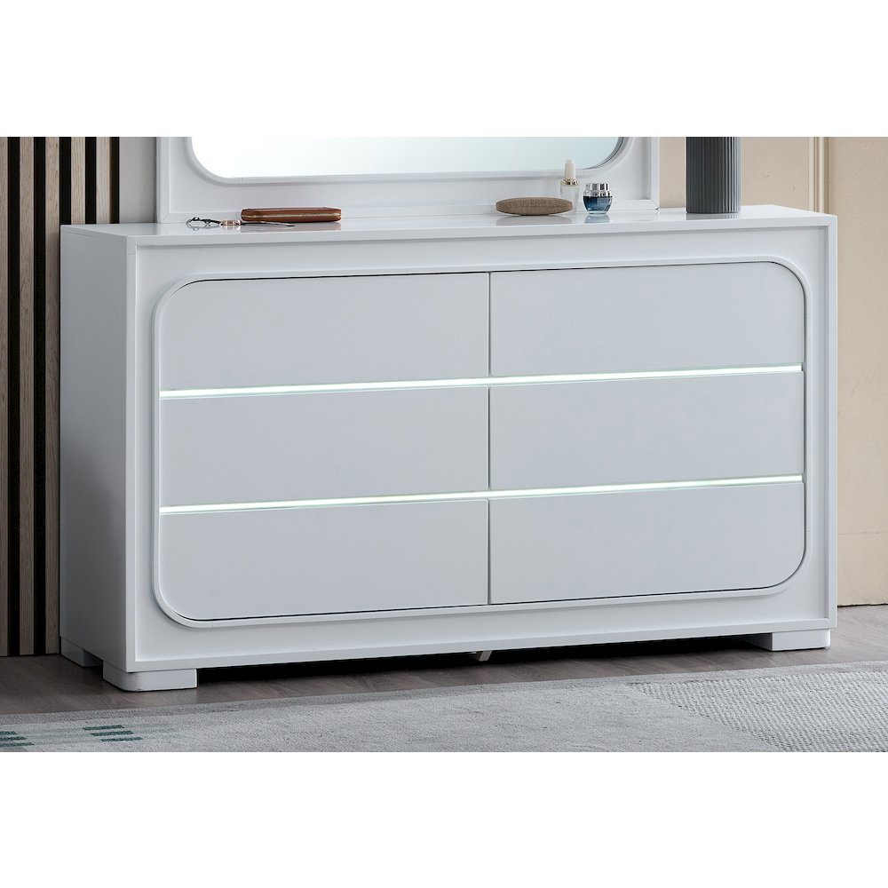 Glory Furniture Milan Dresser, White. Picture 6