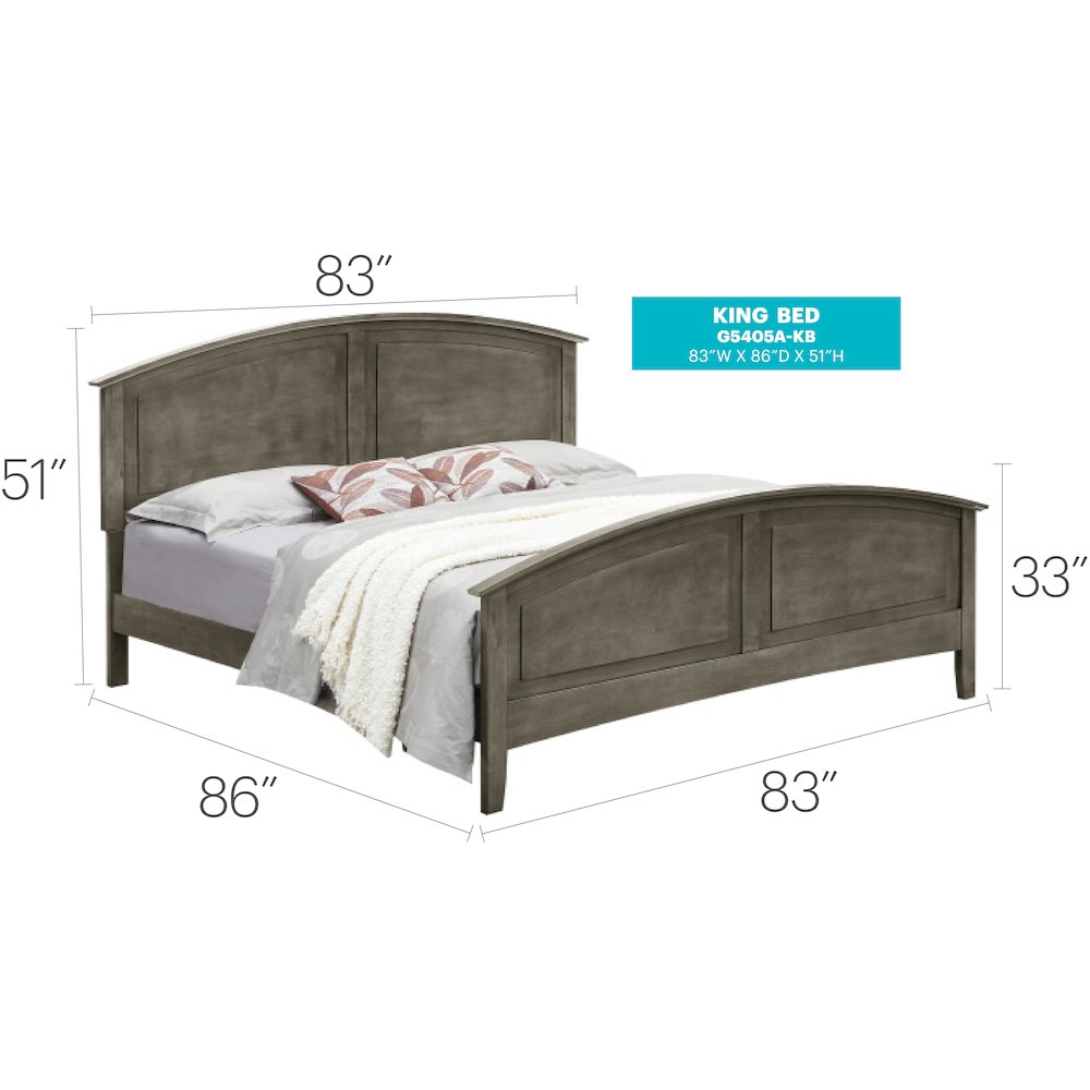 Glory Furniture Hammond King Bed in Gray Color. Picture 3