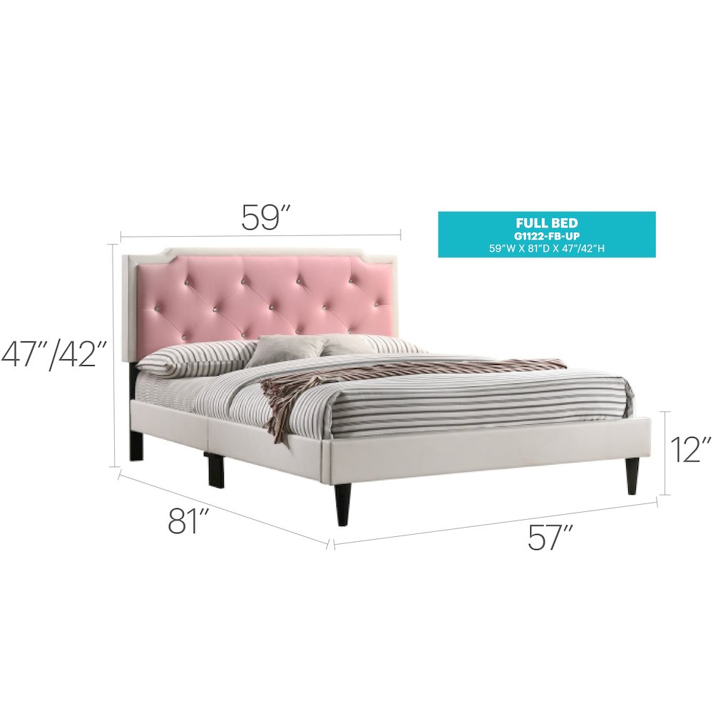 Glory Furniture Deb Full Bed in White Color. Picture 7