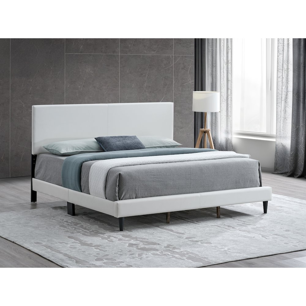 Baron King Size Platform Bed, White. Picture 6