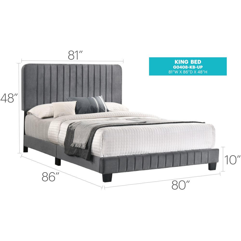 Glory Furniture Lodi King Bed in Gray Color. Picture 3