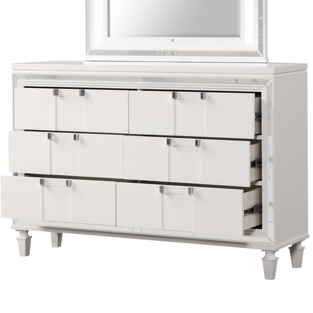 Glory Furniture Genoa Dresser, Sparkling White. Picture 3