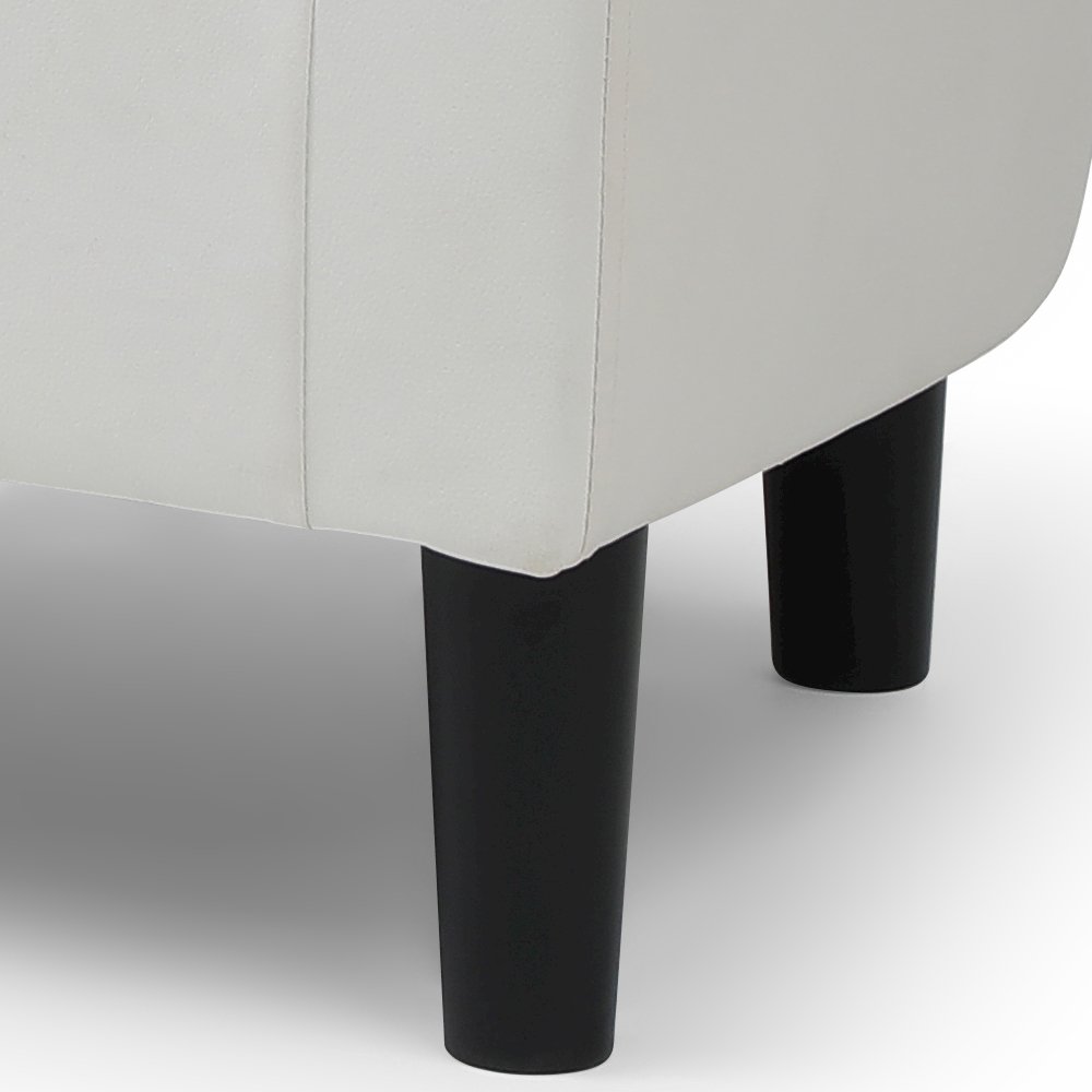 Accent Chair with Ottoman Set, Compact Lounge Chair for Bedroom, White. Picture 6