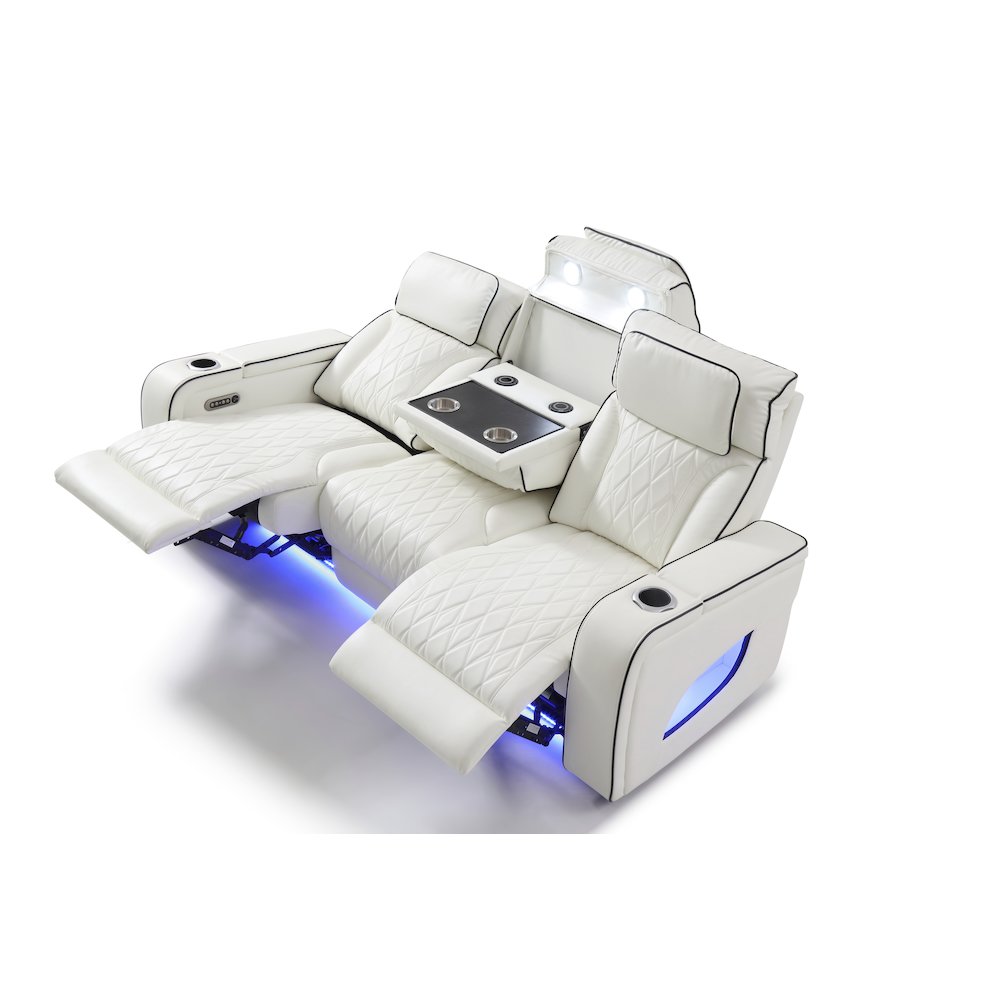 Glory Furniture Lumin Sofa, White. Picture 3