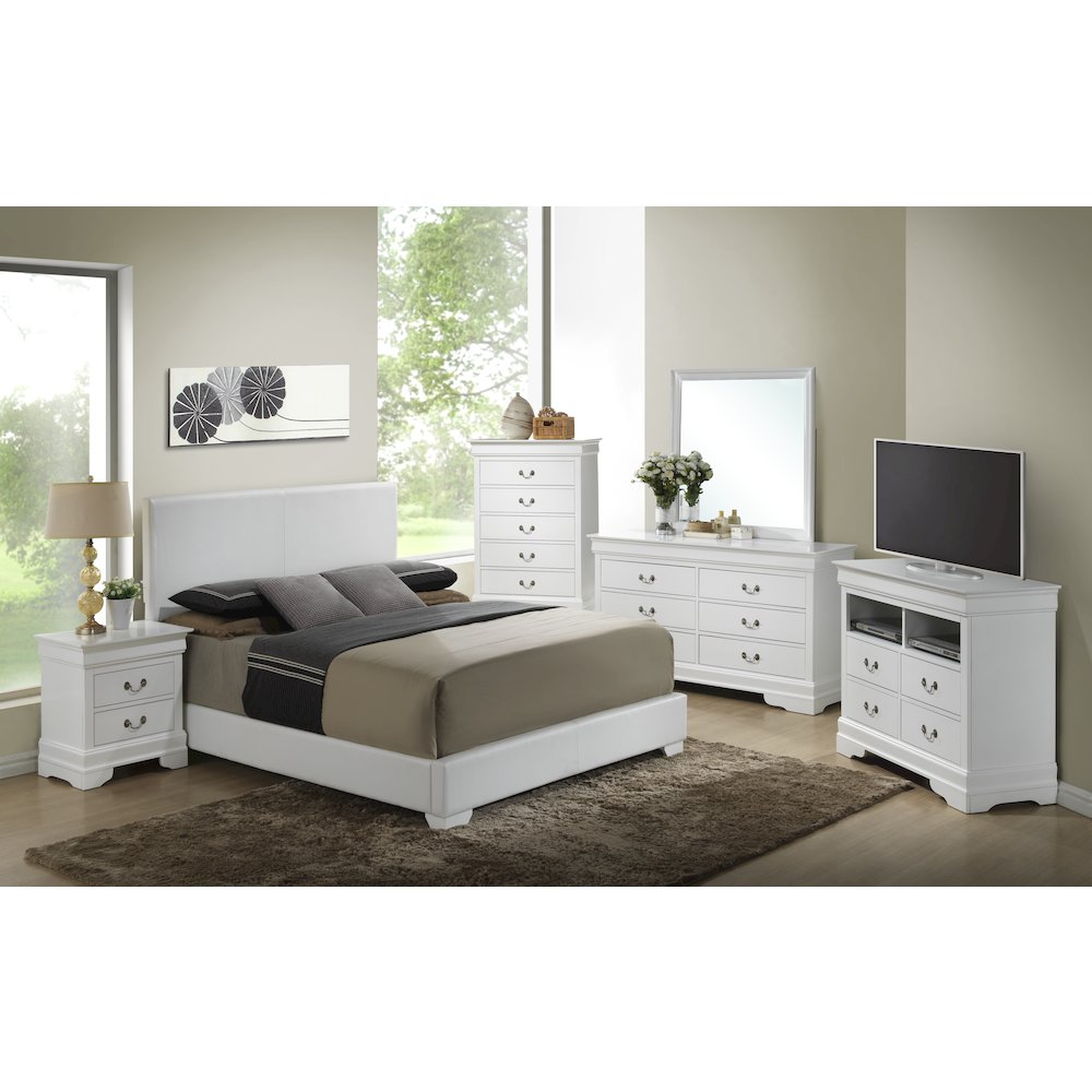 Glory Furniture Aaron Full Bed in White Color. Picture 8