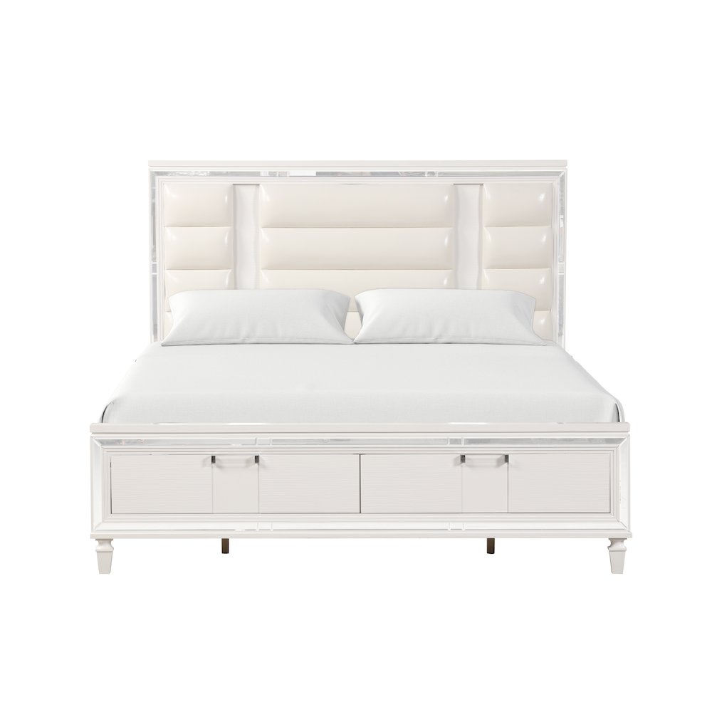 Glory Furniture Genoa Queen Bed, Sparkling White. Picture 5