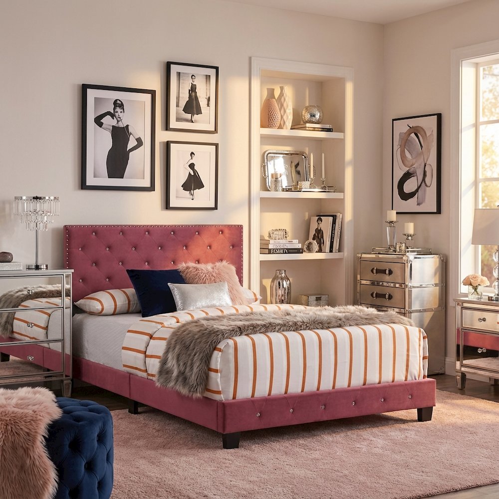 Glory Furniture Suffolk Full Bed in Cherry Color. Picture 7