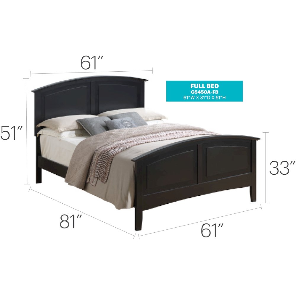 Glory Furniture Hammond Full Bed in Black Color. Picture 3