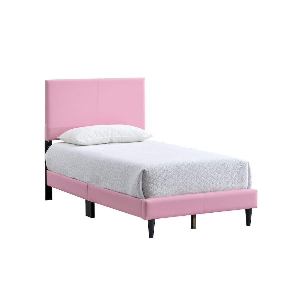 Baron Twin Platform Bed, Pink. Picture 1