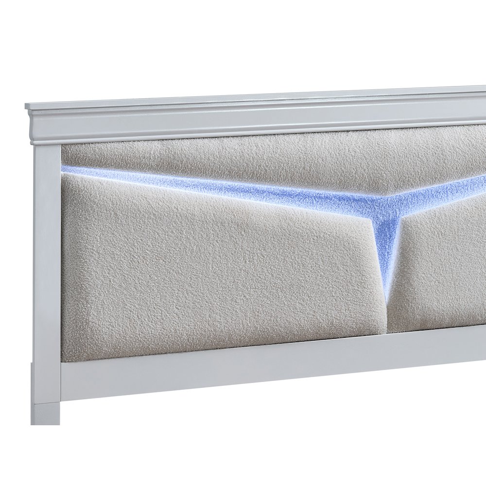 Glory Furniture Lorana Queen Bed, Sparkling White Color. Picture 2
