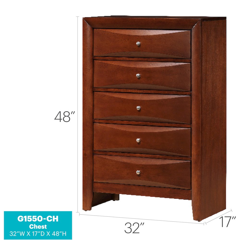 Glory Furniture Marilla Chest in Cherry Color. Picture 8