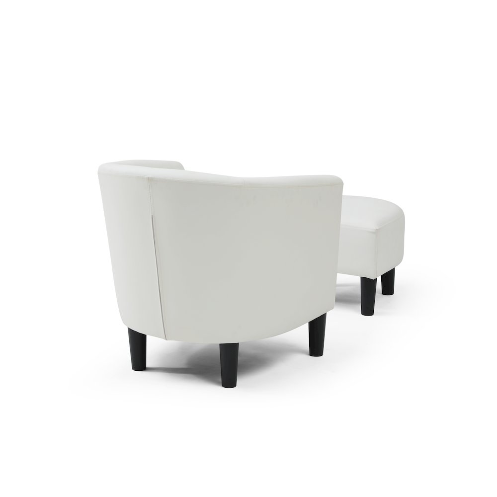 Accent Chair with Ottoman Set, Compact Lounge Chair for Bedroom, White. Picture 5