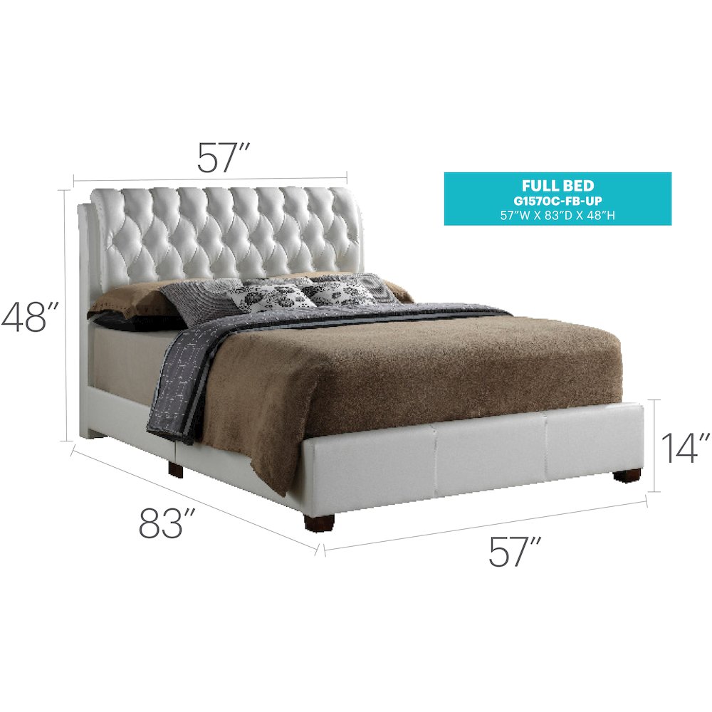 Glory Furniture Marilla Full Bed in White Color. Picture 3
