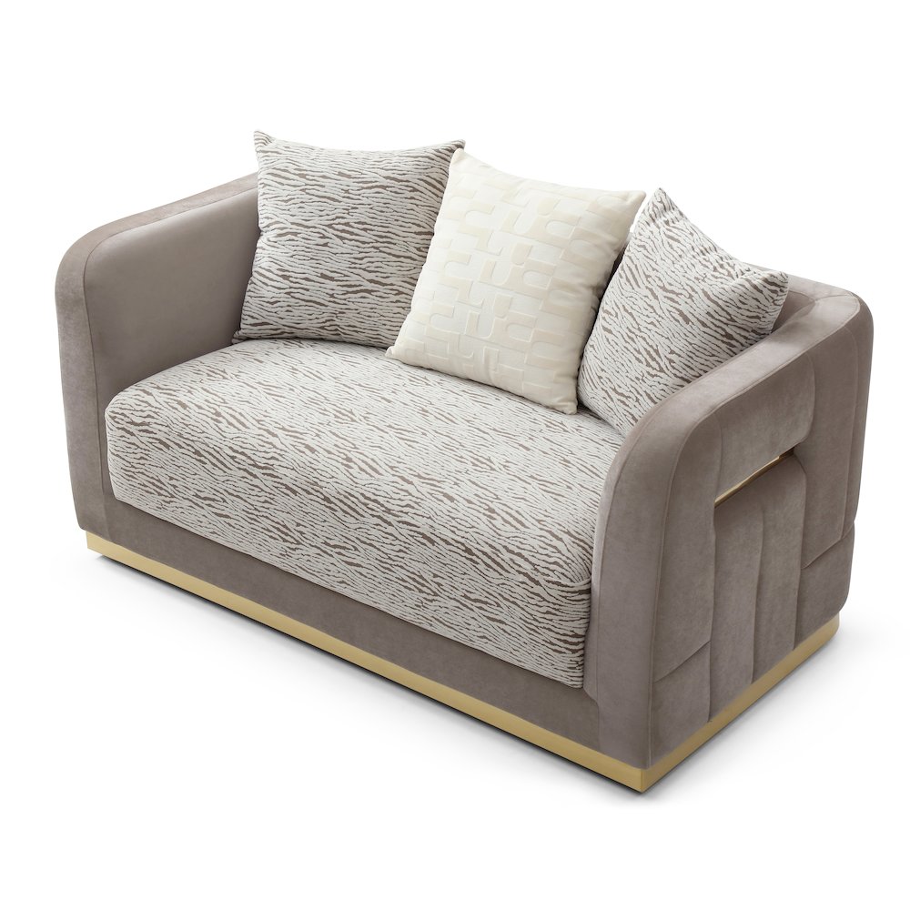 Upholstered Loveseat with Accent Pillows, Classic Sofa for Living Room. Picture 4