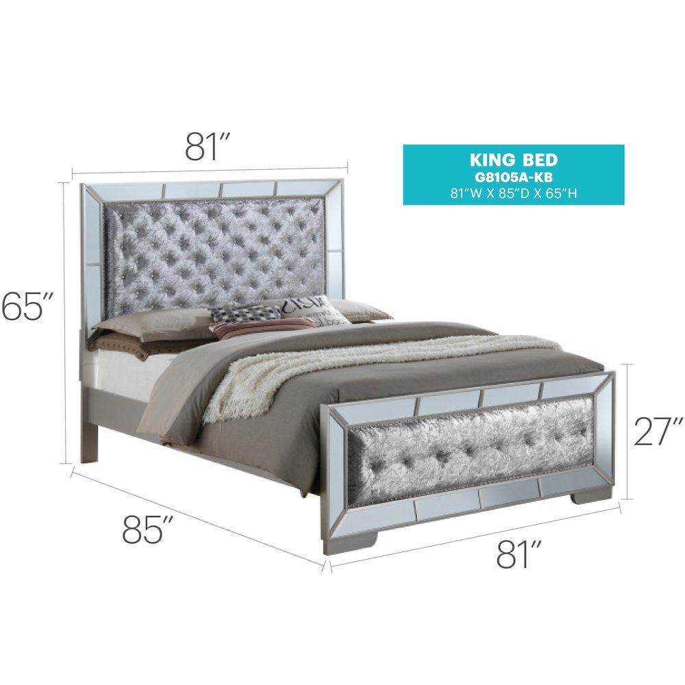 Glory Furniture Hollywood Hills King Bed in Champagne Color. Picture 17