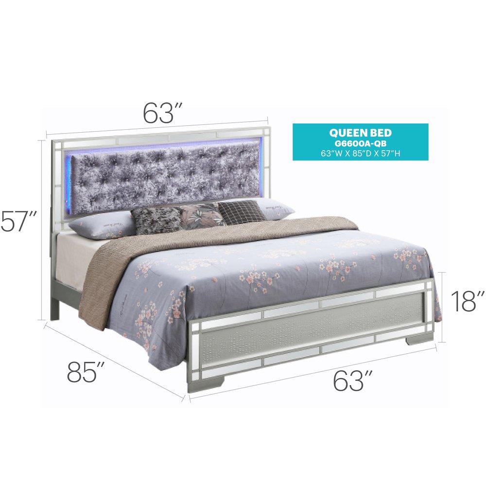 Glory Furniture Madison Queen Bed in Champagne Color. Picture 7