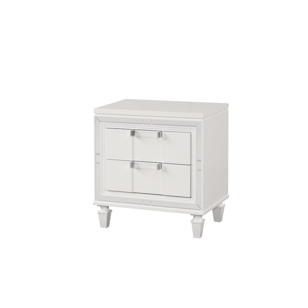 Glory Furniture Genoa Nightstand, Sparkling White. Picture 7