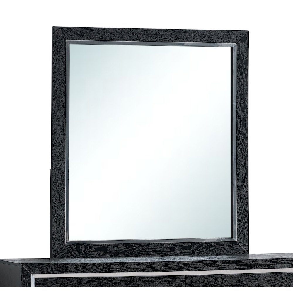 Contemporary Livingston Frame Mirror, Black. Picture 5