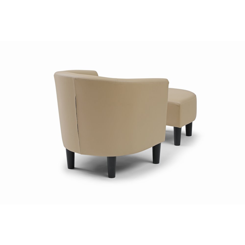 Accent Chair with Ottoman Set, Compact Lounge Chair for Bedroom, Beige. Picture 5