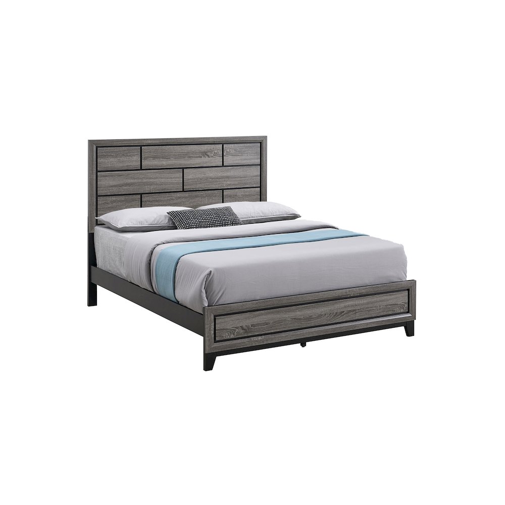 Contemporary Glasgow Queen Bed ( 2 Boxes) , Gray. Picture 4